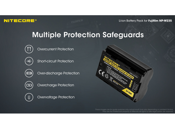 Nitecore NP-W235C USB-C Ladbart batterialternativ NP-W235 