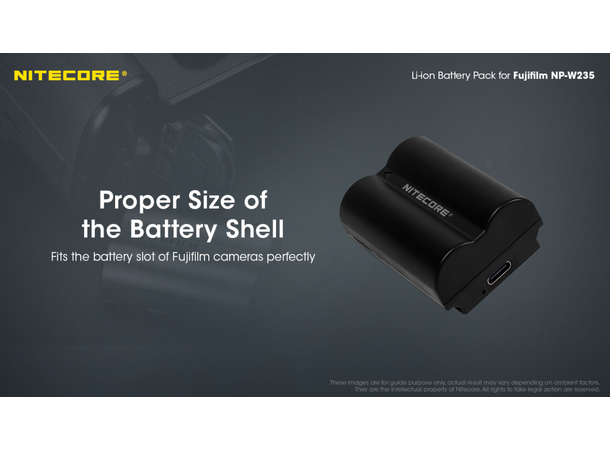 Nitecore NP-W235C USB-C Ladbart batterialternativ NP-W235 