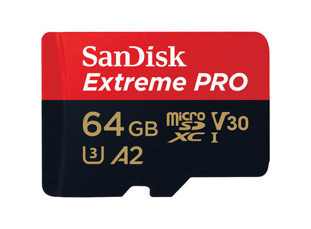 Sandisk MicroSDXC Extreme Pro 64 GB 200MB/s A2 C10 V30 UHS-I
