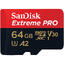 Sandisk MicroSDXC Extreme Pro 64 GB 200MB/s A2 C10 V30 UHS-I