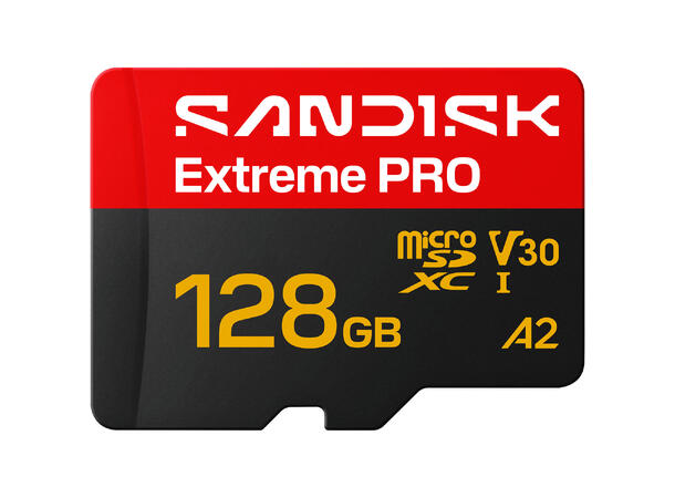 Sandisk MicroSD Extreme Pro V30 128 GB Rask, robust, pålitelig, profesjonell 
