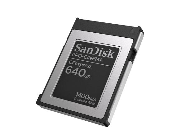 Sandisk Pro-Cinema CFexpress 640 GB Les  opptil 1700 MB/s, Skriv 1500MB/s 