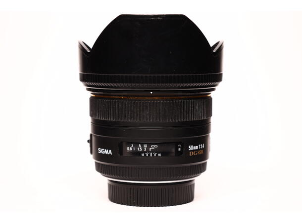 Sigma 50mm f/1.4 DG HSM, BRUKT BRUKT, Se beskrivelse, for Nikon F