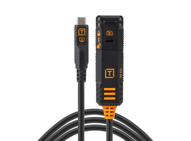 TetherPro Optima 10G TetherBoost USB-C Forlengelseskabel (4,8 m) – Svart 