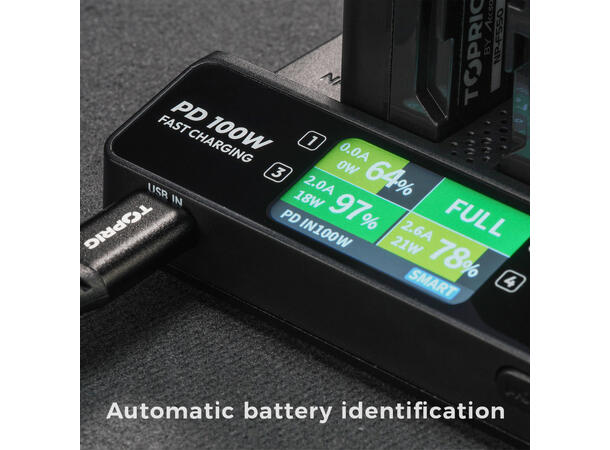 Accsoon Hurtiglader TopRig NP-F 100W Fast EU GaN Charger 