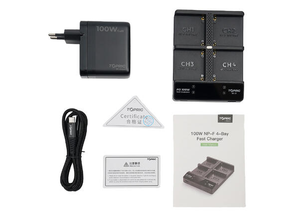 Accsoon Hurtiglader TopRig NP-F 100W Fast EU GaN Charger 