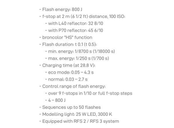 Broncolor Siros 800L 2-kit , BRUKT BRUKT, Se beskrivelse 