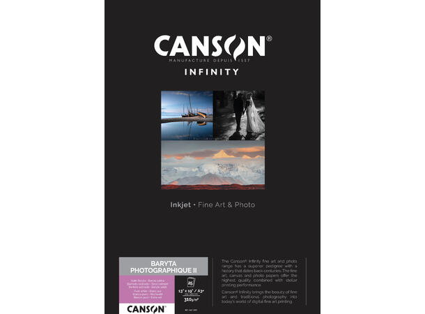 Canson Baryta Photographique II A3+ 25 ark, 310 gsm 