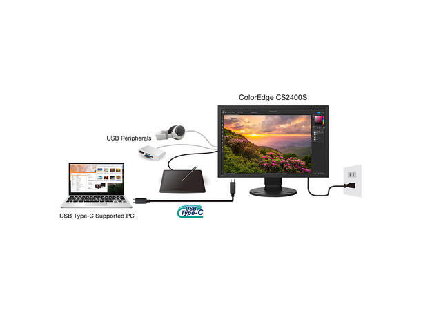Eizo ColorEdge CS2400S CAL 24" Svart Bundlet med kalibrator 