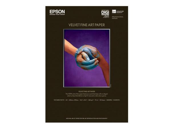 Epson A2 Velvet Fine Art Paper 25 Stk. 260 g/m² 