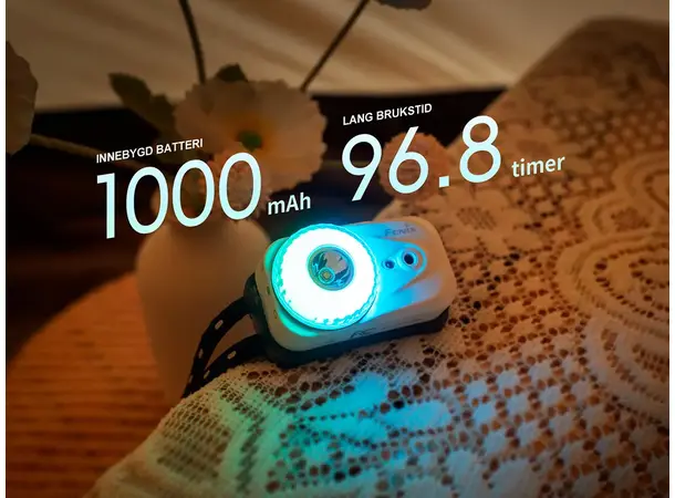 Fenix HL17R hodelykt 500lm Hvit/Rød/RGB Ultralett lykt med klips og magnet 