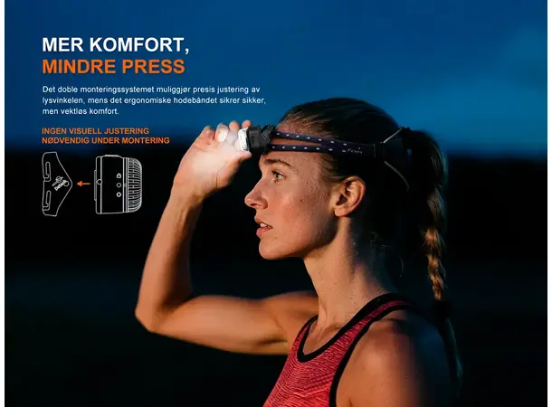 Fenix HL17R hodelykt 500lm Hvit/Rød/RGB Ultralett lykt med klips og magnet 