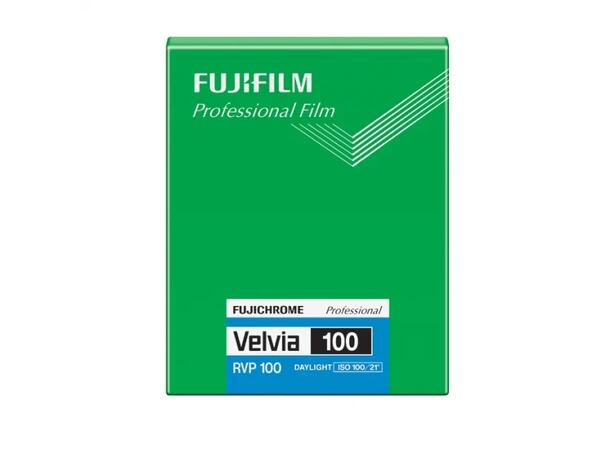 Fujifilm Fujichrome Velvia 100 4x5" 20 blad. Positiv fargefilm. E-6. 100 ISO 