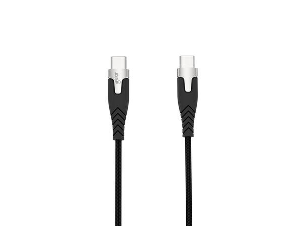 Gear Ladekabel PRO USB-C til USB-C 1,5 m Svart Kevlarkabel USB 2.0 