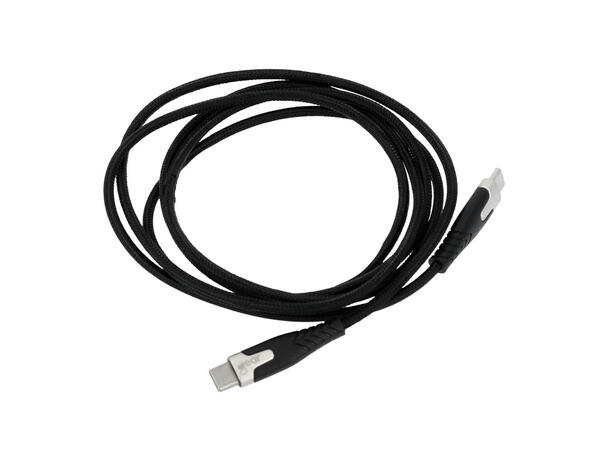 Gear Ladekabel PRO USB-C til USB-C 1,5 m Svart Kevlarkabel USB 2.0 