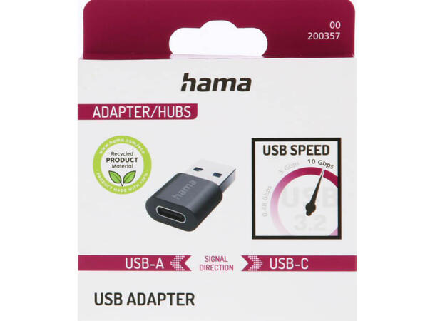 Hama Adapter USB-C to USB-A USB 3.2 10 Gbit/s 