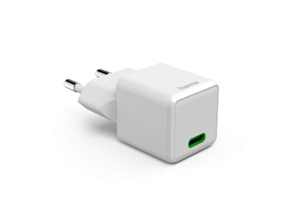 Hama Mini Fast Charger USB-C PD 25W Liten lader, stor kraft. Hvit 