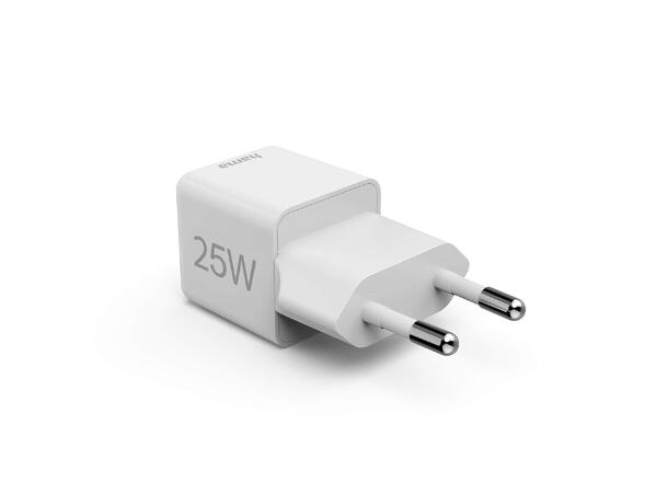 Hama Mini Fast Charger USB-C PD 25W Liten lader, stor kraft. Hvit 
