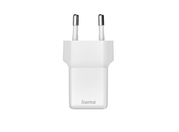 Hama Mini Fast Charger USB-C PD 25W Liten lader, stor kraft. Hvit 