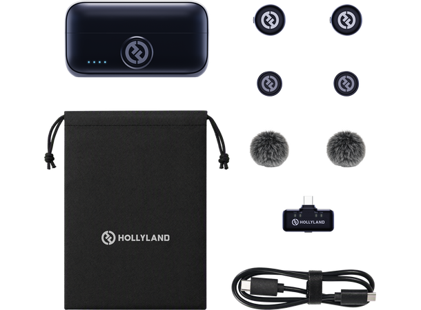 Hollyland Lark M3 Combo 2TX & 1RX USB-C RX,2x Wireless mics 