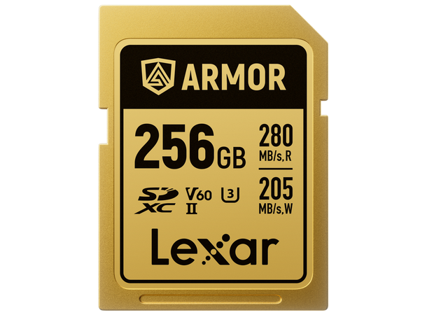 Lexar Armor Gold SDXC UHS-II 256 GB Rustfritt stål, R280/W210 V60 