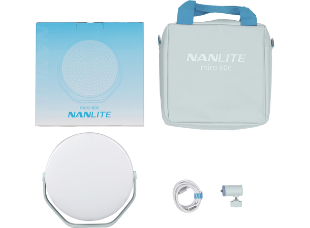 Nanlite Miro 60c LED Full-color, Rundlys Kompakt og kraftig LED-lys Mint Blue 