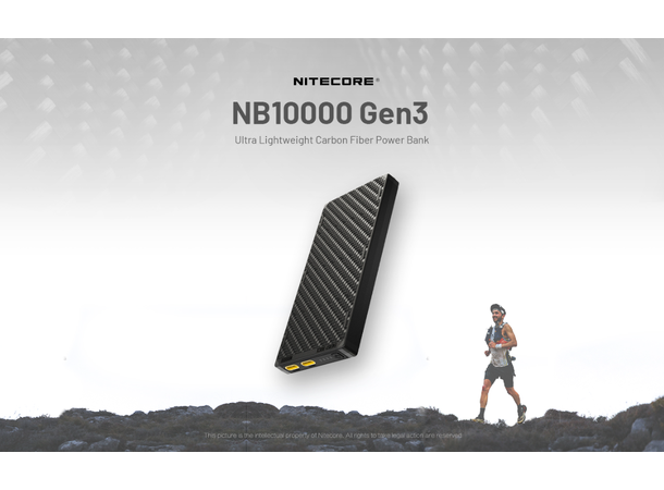 Nitecore NB10000 Powerbank Gen 3 10 000mAh, Superkompakt. IPX5 