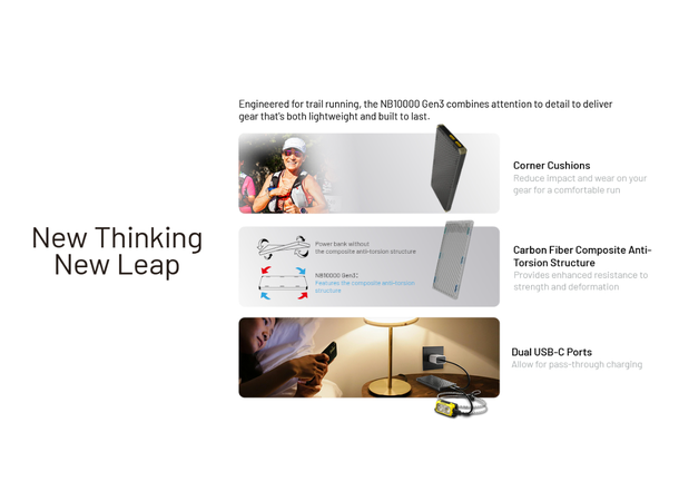 Nitecore NB10000 Powerbank Gen 3 10 000mAh, Superkompakt. IPX5 