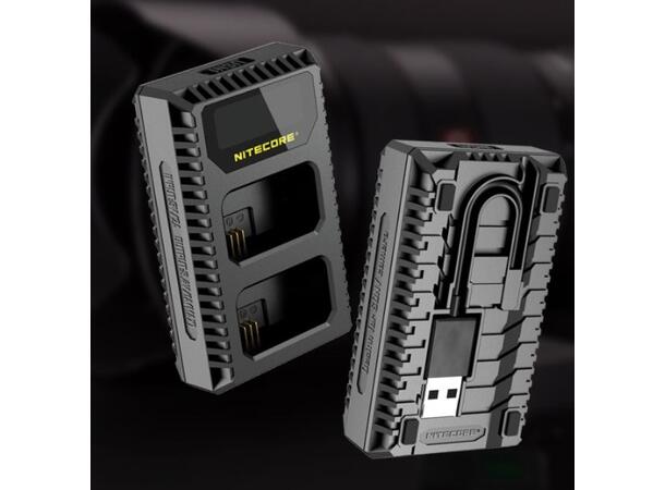 Nitecore USN1 USB Kamerabatterilader Dobbel lader for Sony NP-FW50 