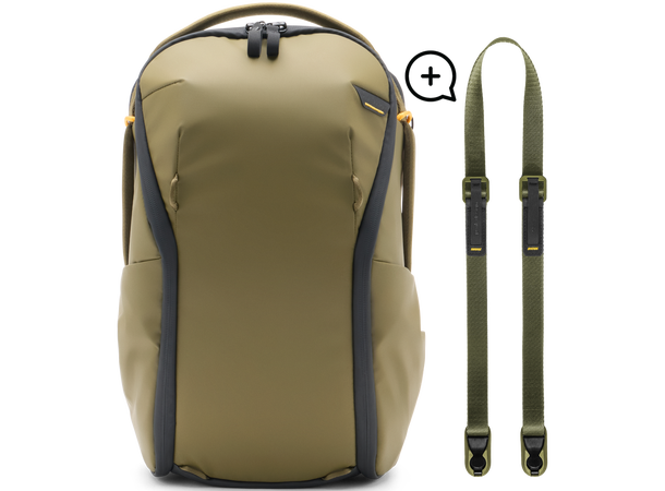 Peak Design Everyday Backpack Zip + Reim 15L Zip inkludert Leash - Kelp 