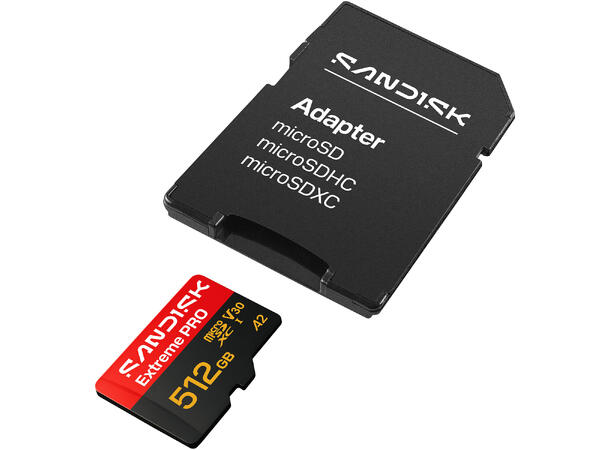 Sandisk MicroSD Extreme Pro V30 512 GB Rask, robust, pålitelig, profesjonell 
