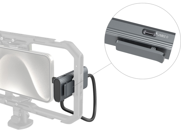 Smallrig 4598 USB-C Hub 4-in-1 m/audio For bruk med telefon 