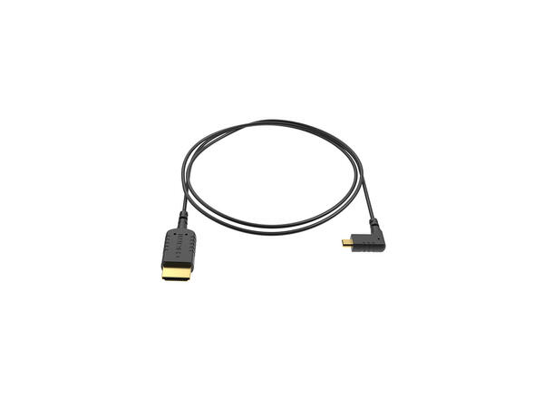 8SINN Kabel Micro HDMI-HDMI Vinklet 40cm Sort, ekstra tynn