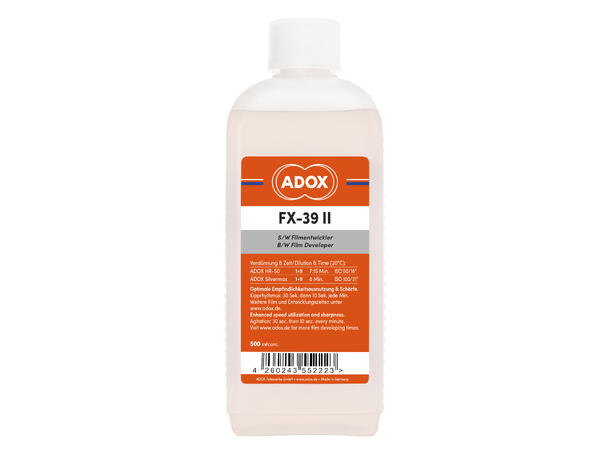 Adox FX-39 TYP II 500 ml conc. Rimelig sort/hvit fremkaller