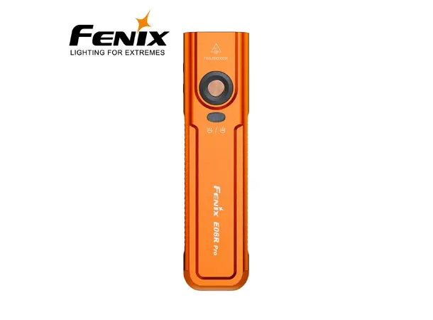 Fenix E06R Pro 1600lm LED/UV/Laser Orang Minilykt m/ hvitt lys, UV-lys, laser m.m 