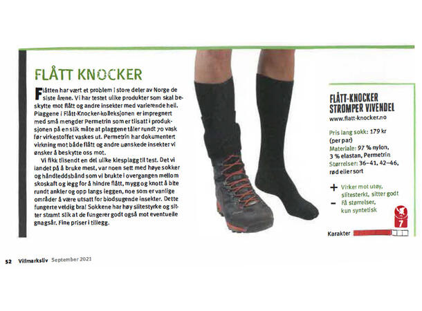 Flåttavvisende lange sokker Str. 36-41 Flåttavvisende sokker 