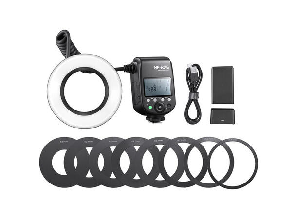 Godox MF-R76 Macro Ring Flash Universal Makro Ringblits uten TTL 