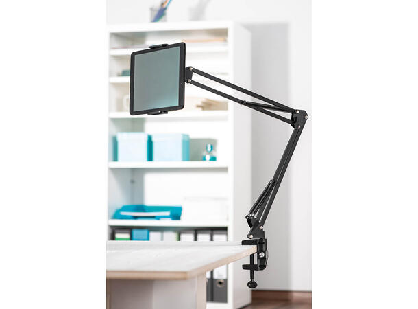 Hama nettbrettholder for bord etc. Svingarm med 2 ledd, til 7-12,9" enheter 