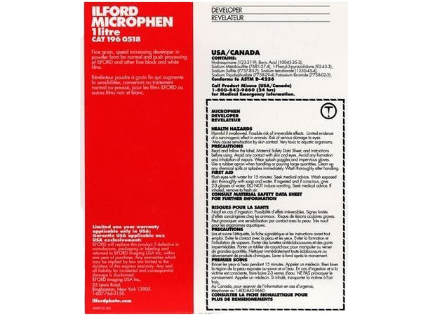 Ilford Fremkaller Microphen 1L Filmfremkaller i pulverform 