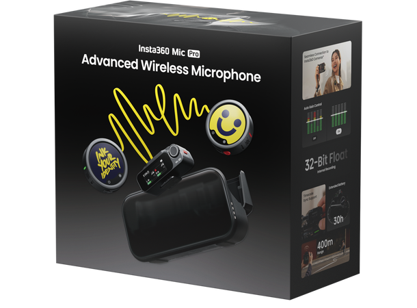 Insta360 Mic Pro (2 TX + 1 RX) Avansert trådløs mikrofon 