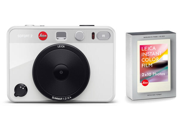 Leica Sofort 2 Hvit, inkl 2x10 pk film Inkl Leica SOFORT Warm White Color 20pk 