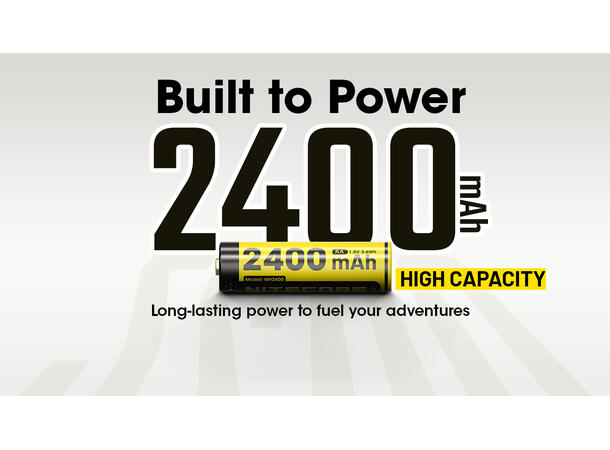 Nitecore 4x AA 1.5V USB-C oppladbare Lades m/ USB-C. 4 stk 1.5V AA. 