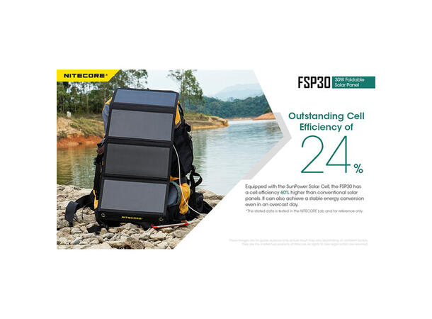 Nitecore FSP30 30W Brettbart Solpanel 30W, 1x USB-C, 2xUSB-A, kompakt 