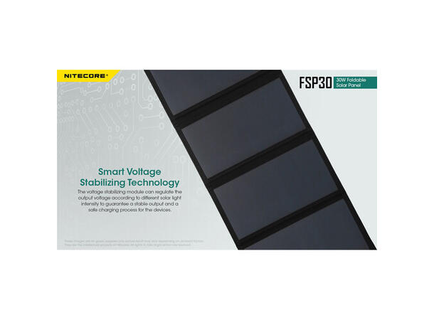 Nitecore FSP30 30W Brettbart Solpanel 30W, 1x USB-C, 2xUSB-A, kompakt 