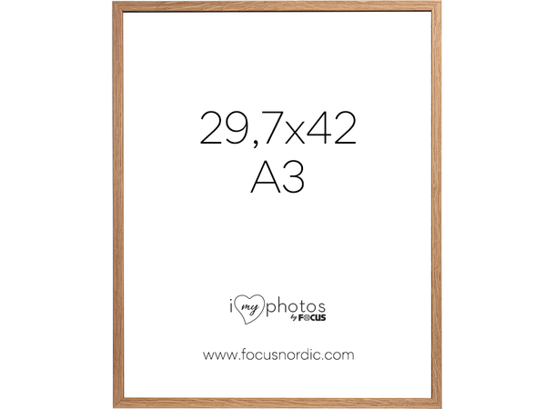 Rock Ramme 29,7x42 (A3) Eik Tynn ramme i tre med glass 