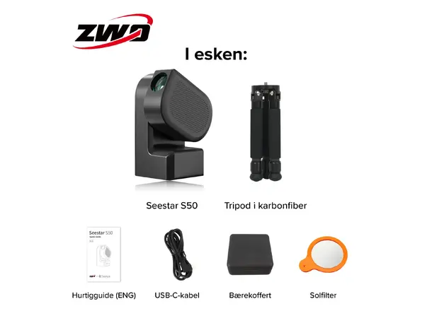 SeeStar S50 Astrofoto Auto Smartteleskop Alt-i-ett smartteleskop.WiFi + Bluetooth 