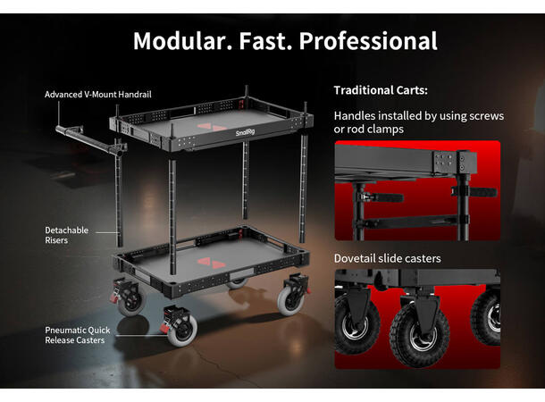 SmallRig 4573 36" Lightweight Videocart En mobil arbeidsstasjon i proffklassen 