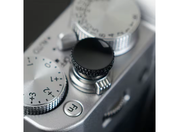 Soft Shutter Release Button Konkav Sort Knurled, følger med o-ring, Sort 