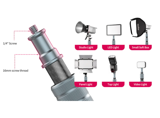 Ulanzi MT-49 Kompakt Karbon Lysstativ Karbonfiber, 0.79kg, 194cm 