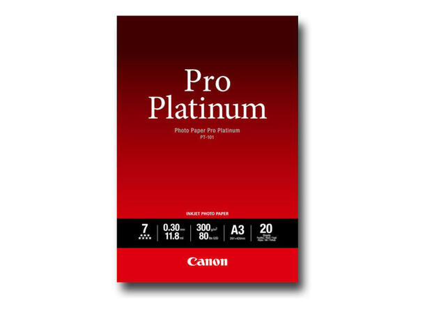 Canon Photo Paper PRO Platinum A3 Pakken inneholder 20 ark, 300gsm